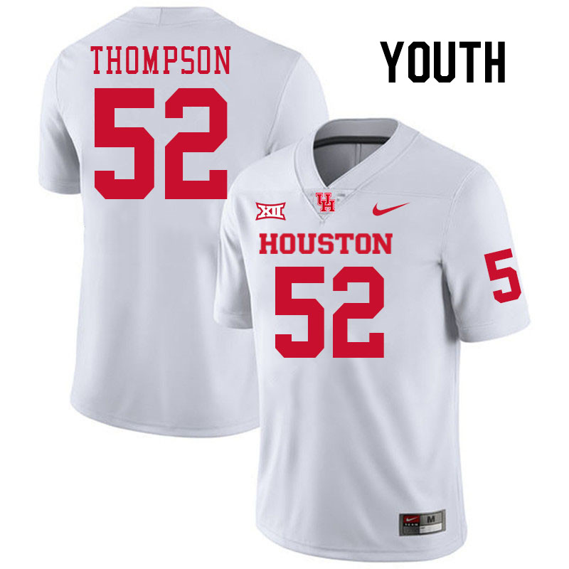 Youth #52 Jett Thompson Houston Cougars College Football Jerseys Stitched-White